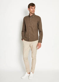 Cotton Flanellskjorte Regular - Brown Bruun & Stengade