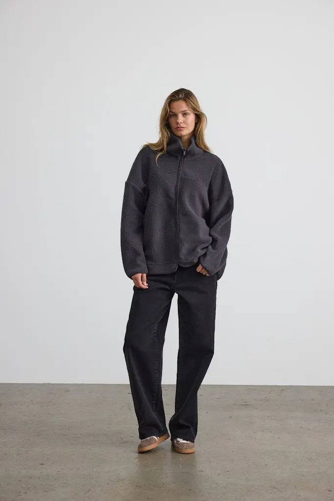 Cozy Fleecejakke - Obsidian Noisy May