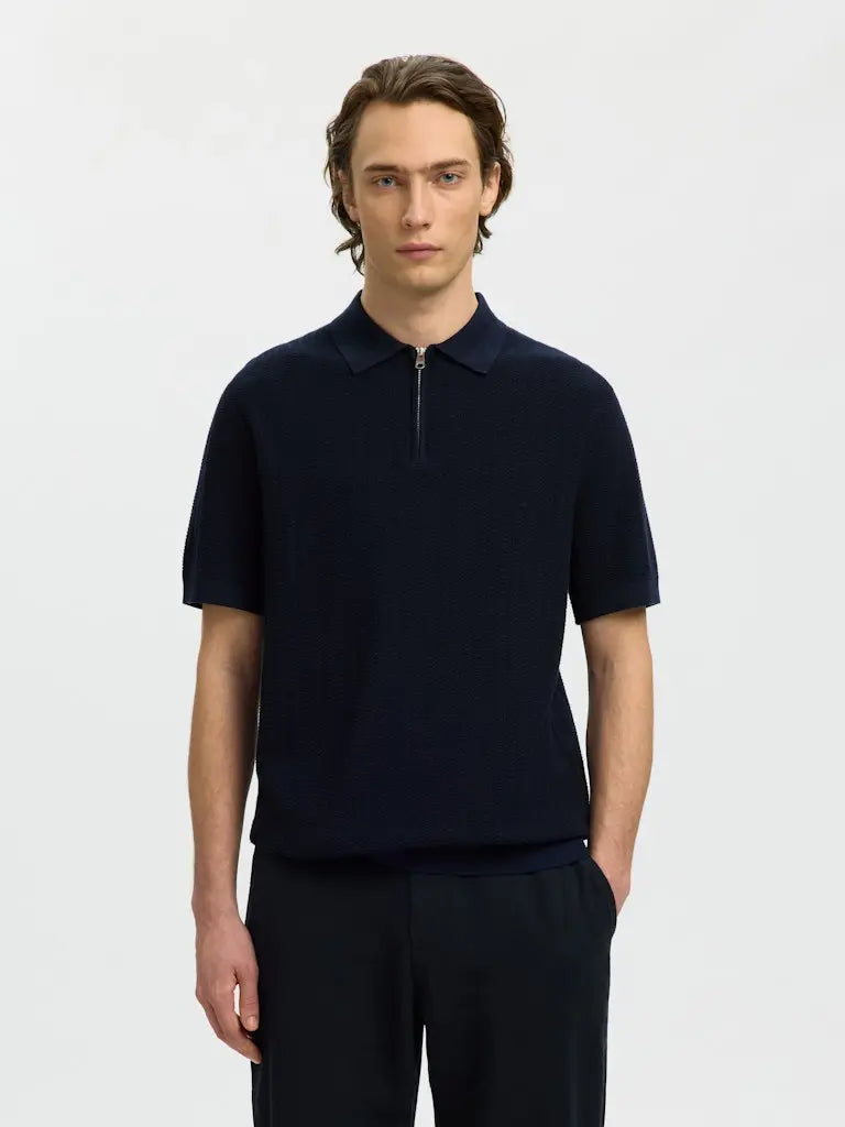 Cran Strikket Polo - Navy Blazer Selected Homme