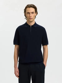 Cran Strikket Polo - Navy Blazer Selected Homme