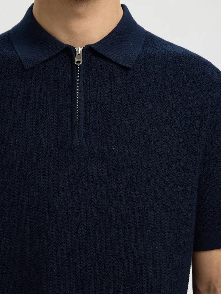 Cran Strikket Polo - Navy Blazer Selected Homme