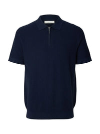 Cran Strikket Polo - Navy Blazer Selected Homme