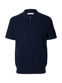 Cran Strikket Polo - Navy Blazer Selected Homme