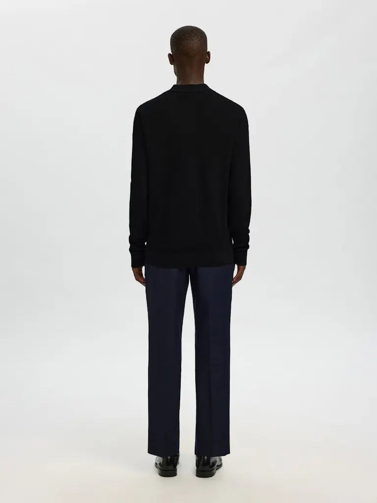 Cran Zip Polo - Black Selected Homme