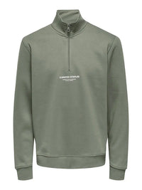 Curated Half Zip Sweat - Castor Grey Only & Sons