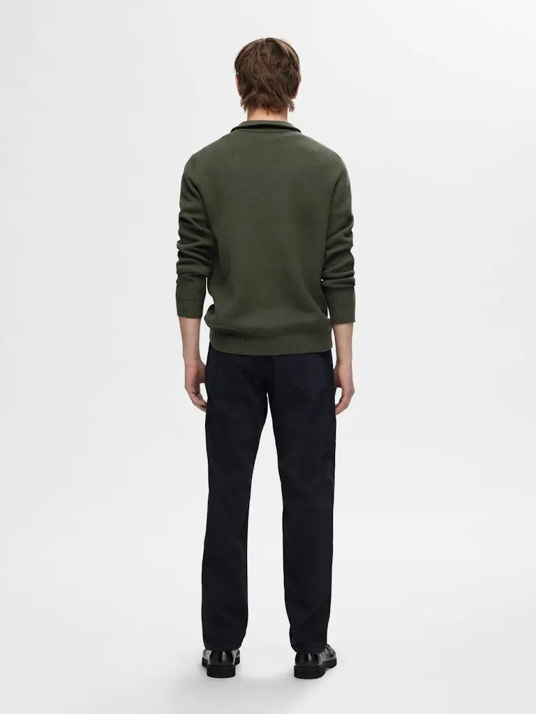 Dane Genser Half Zip - Forest Night Selected Homme