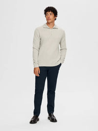 Dane Genser Half Zip - Light Grey Melange Selected Homme