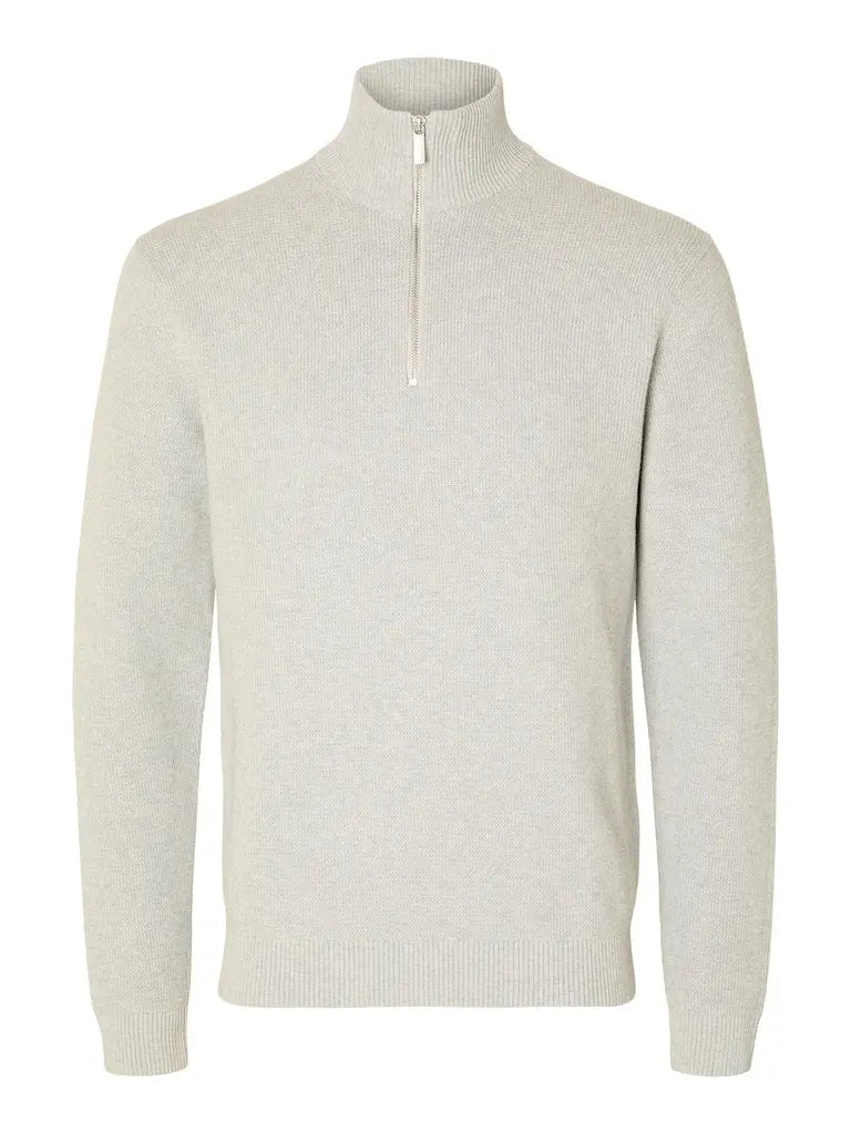 Dane Genser Half Zip - Light Grey Melange Selected Homme