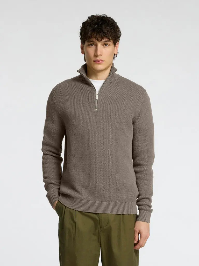 Dane Genser Half Zip - Morel Selected Homme