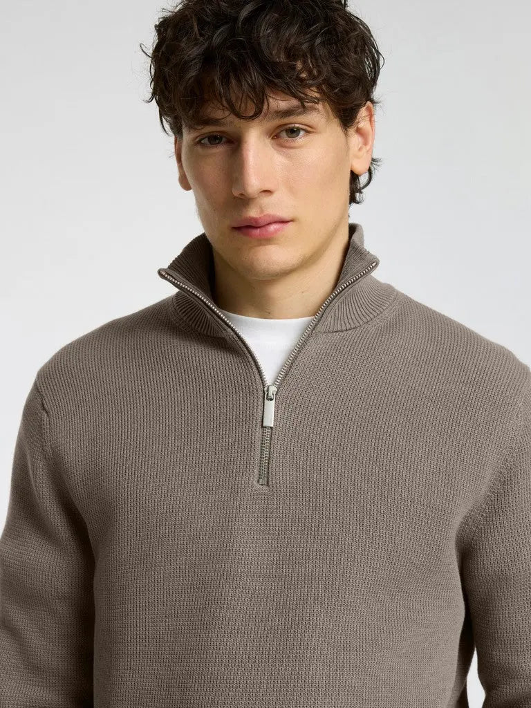 Dane Genser Half Zip - Morel Selected Homme