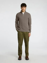Dane Genser Half Zip - Morel Selected Homme