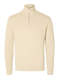 Dane Genser Half Zip - Oatmeal Selected Homme