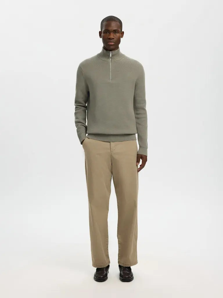 Dane Genser Half Zip - Vetiver Selected Homme