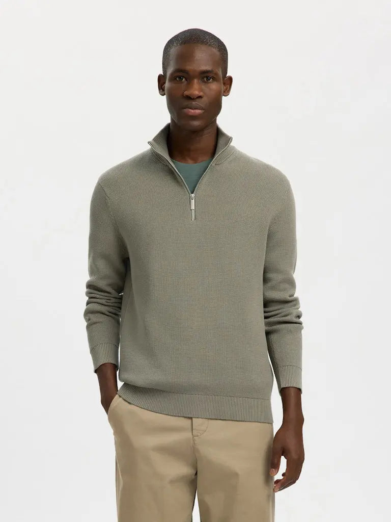 Dane Genser Half Zip - Vetiver Selected Homme