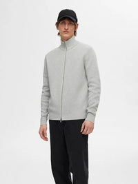 Dane Strikkejakke - Light Grey Melange Selected Homme