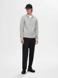 Dane Strikkejakke - Light Grey Melange Selected Homme