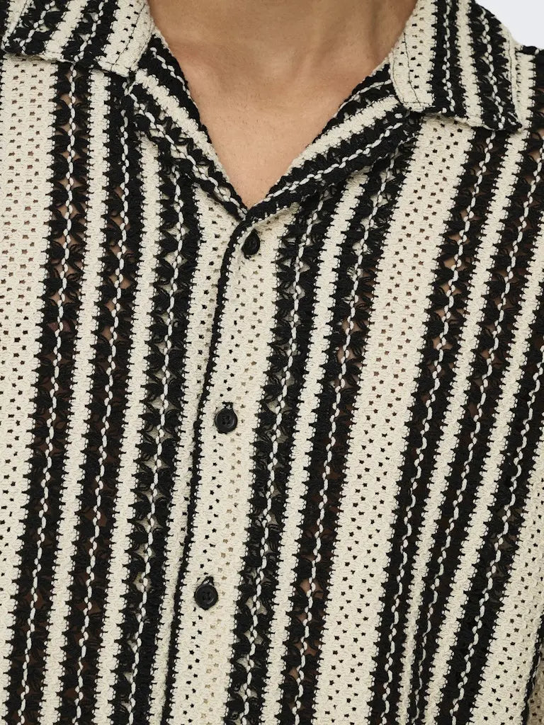 Dani Resort Skjorte - Cloud Dancer Stripes Only & Sons