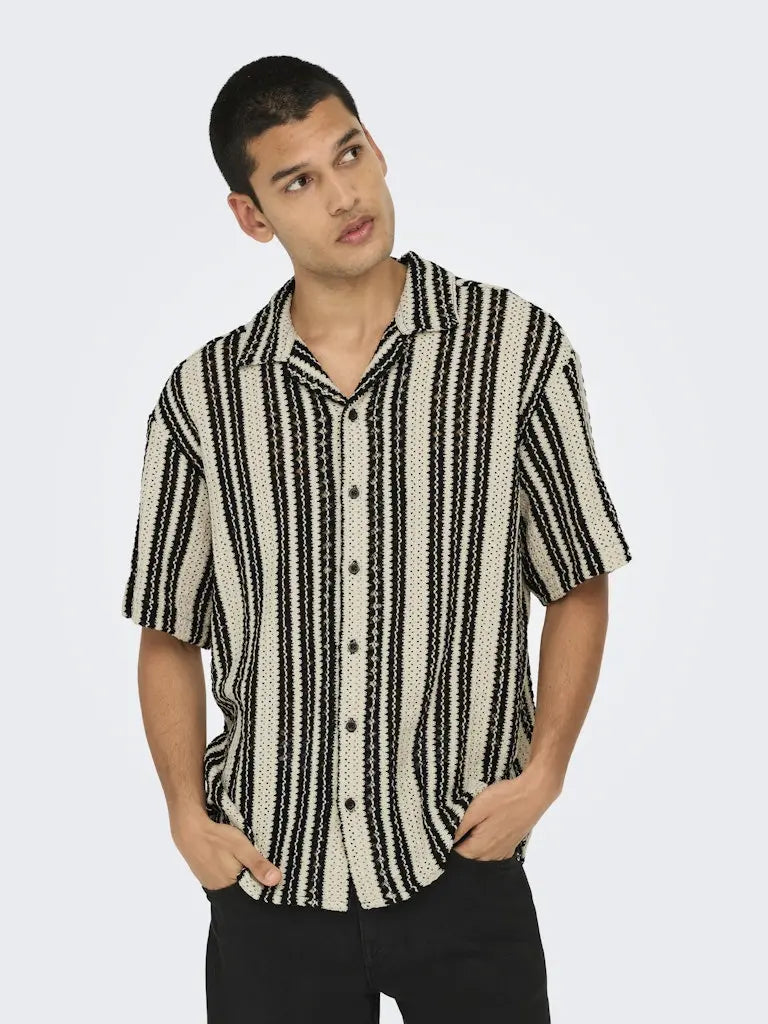 Dani Resort Skjorte - Cloud Dancer Stripes Only & Sons