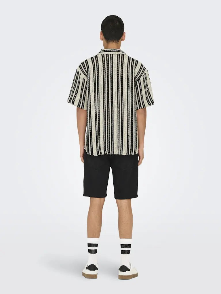 Dani Resort Skjorte - Cloud Dancer Stripes Only & Sons