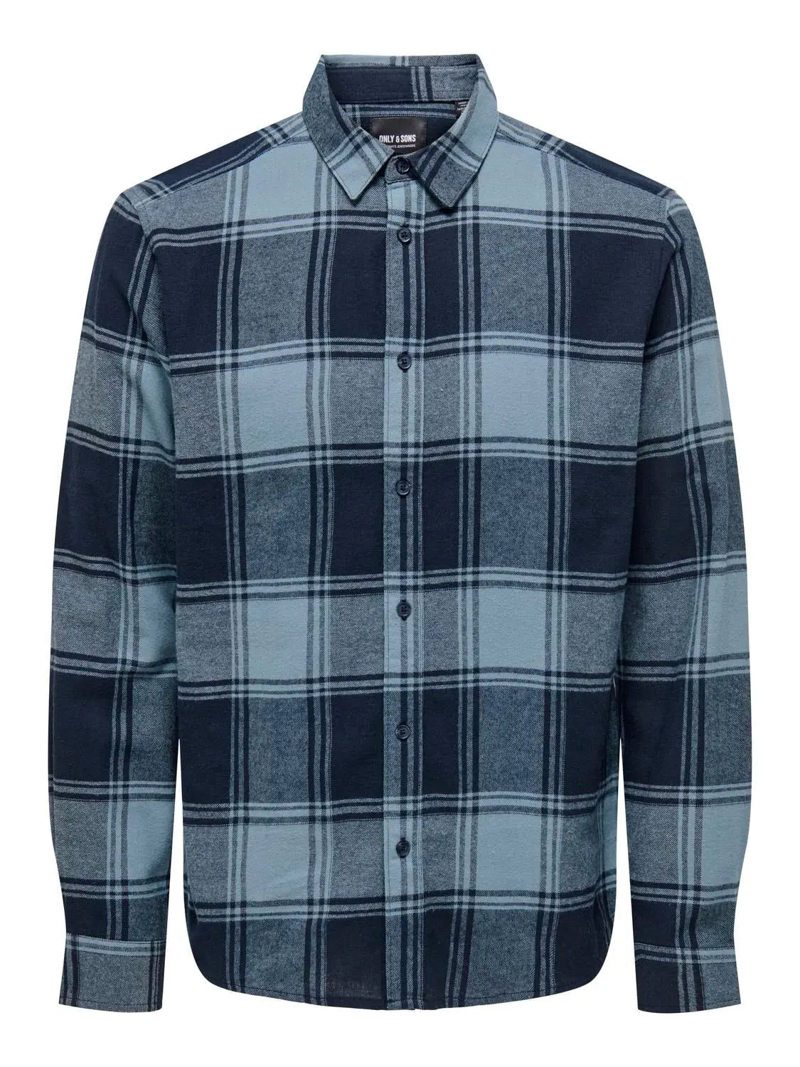 Gudmund Skjorte Check - Flint Stone/Dark Navy Only & Sons