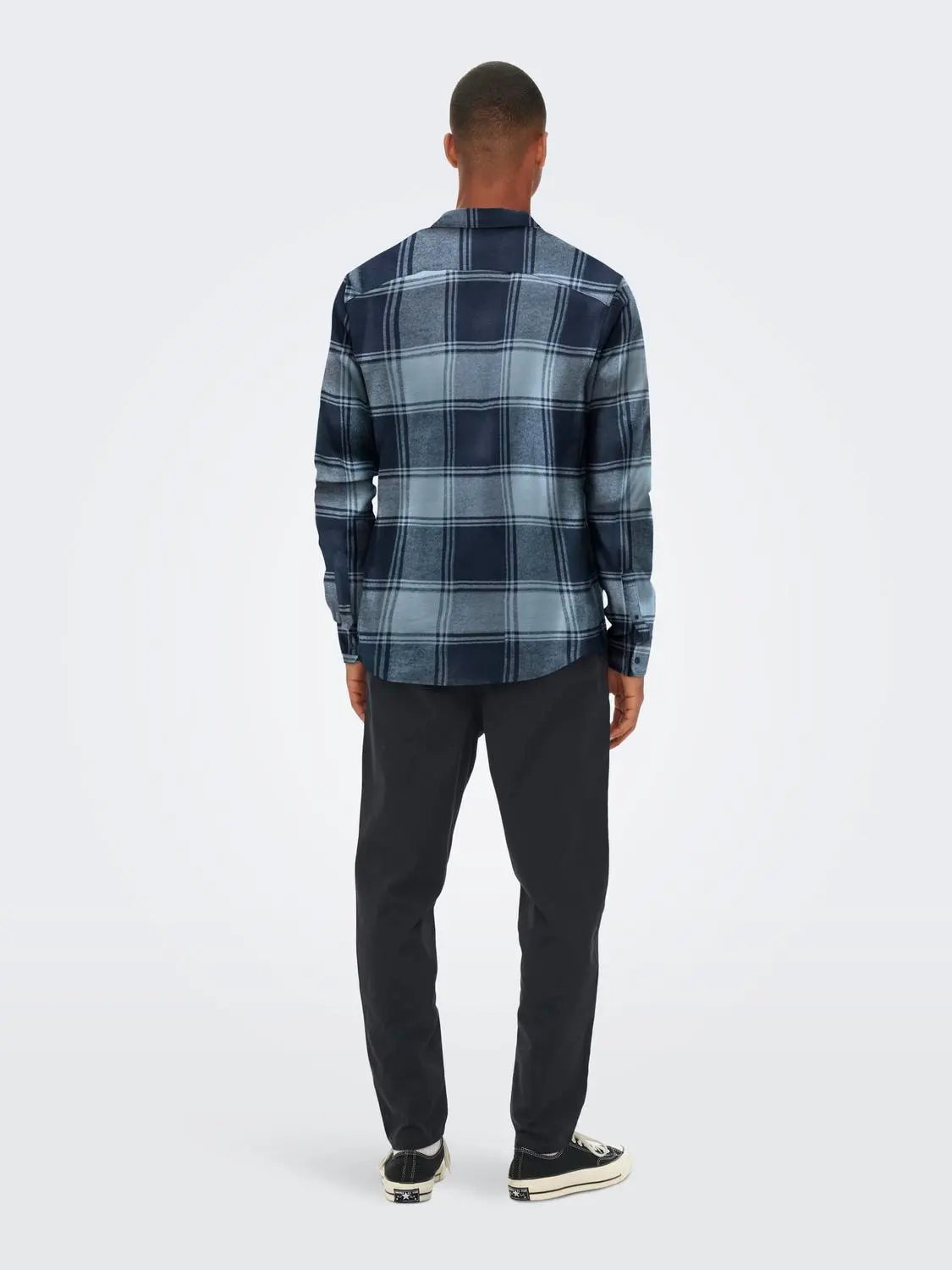 Gudmund Skjorte Check - Flint Stone/Dark Navy Only & Sons