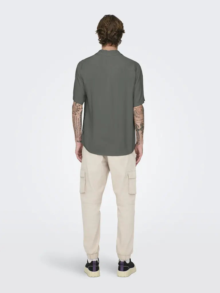 Dash Resortskjorte 001 - Castor Grey Only & Sons