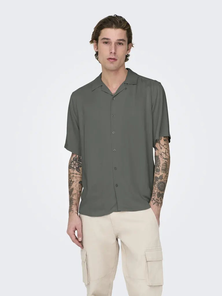 Dash Resortskjorte 001 - Castor Grey Only & Sons