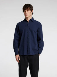 Derek Seersucker Skjorte - Sky Captain Selected Homme