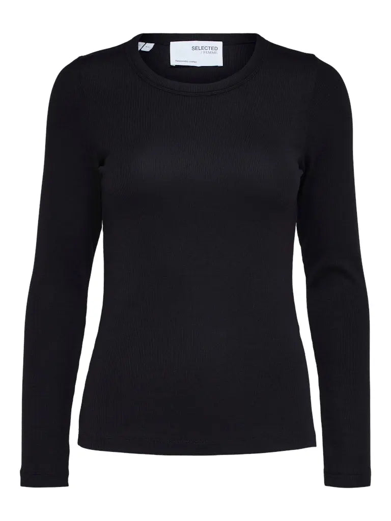 Dianna Langermet T-Skjorte - Black Selected Femme