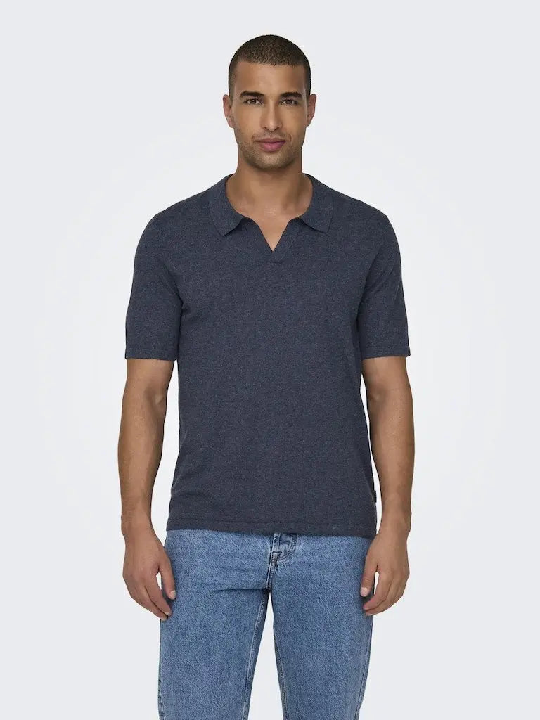 Dino Strikket Polo - Dark Navy Only & Sons