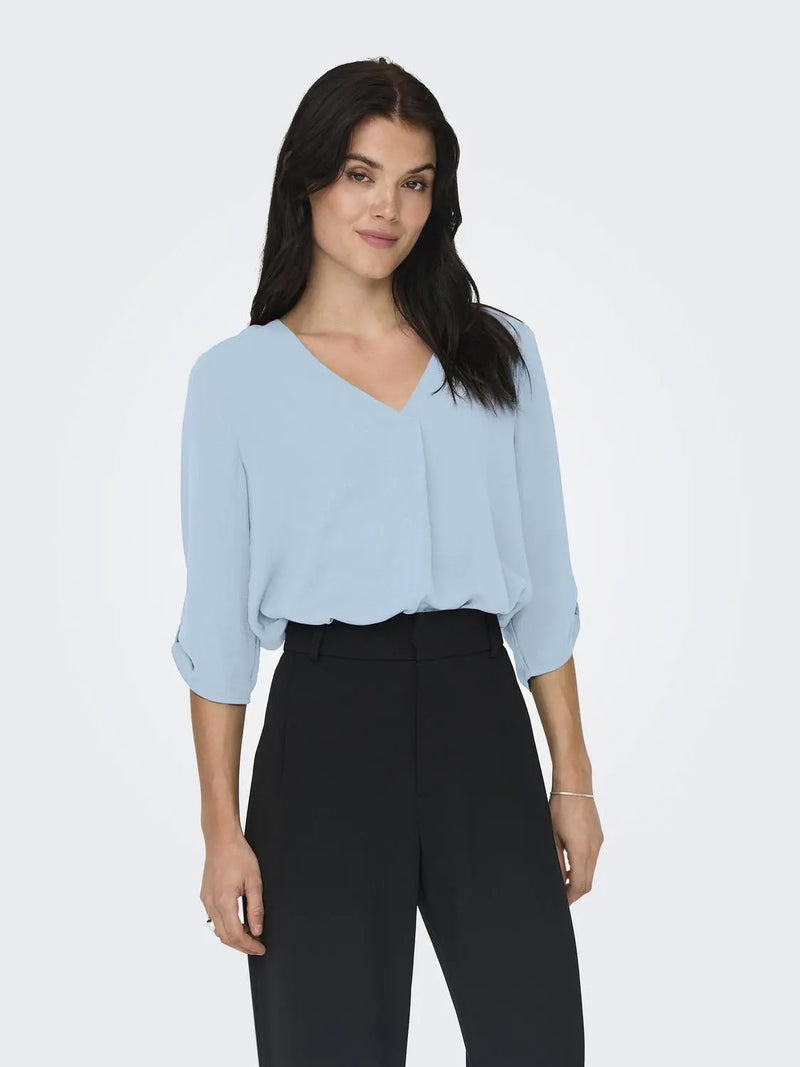 Divya Top 3/4 - Cerulean JDY