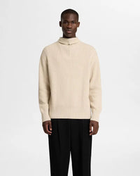 Dry Half Zip Genser - Oatmeal Selected Homme