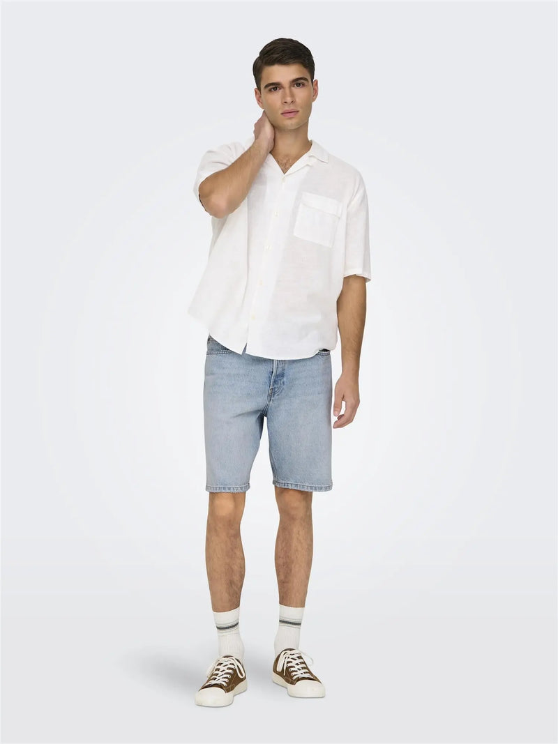 Edge Denim Shorts 2041 - Light Blue Denim Only & Sons