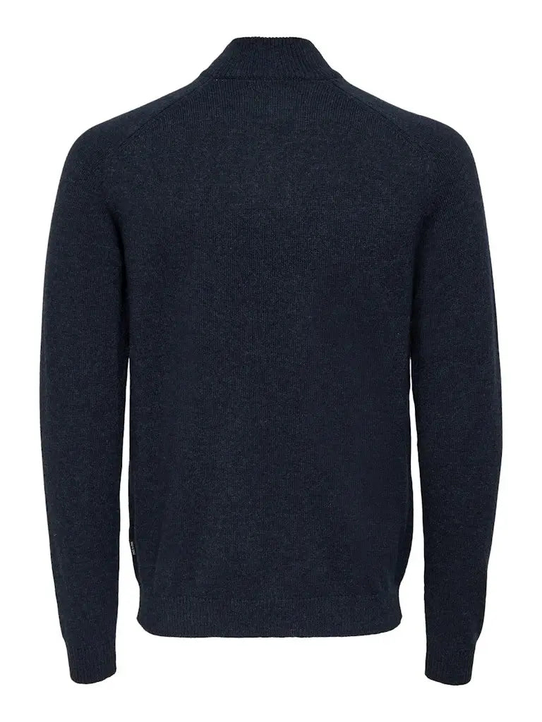 Edward Ull Genser Half Zip - Dark Navy Only & Sons