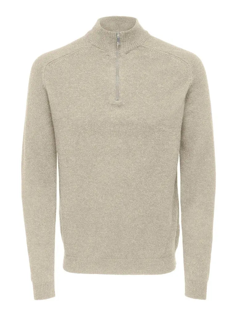 Edward Ull Genser Half Zip - Oatmeal Only & Sons