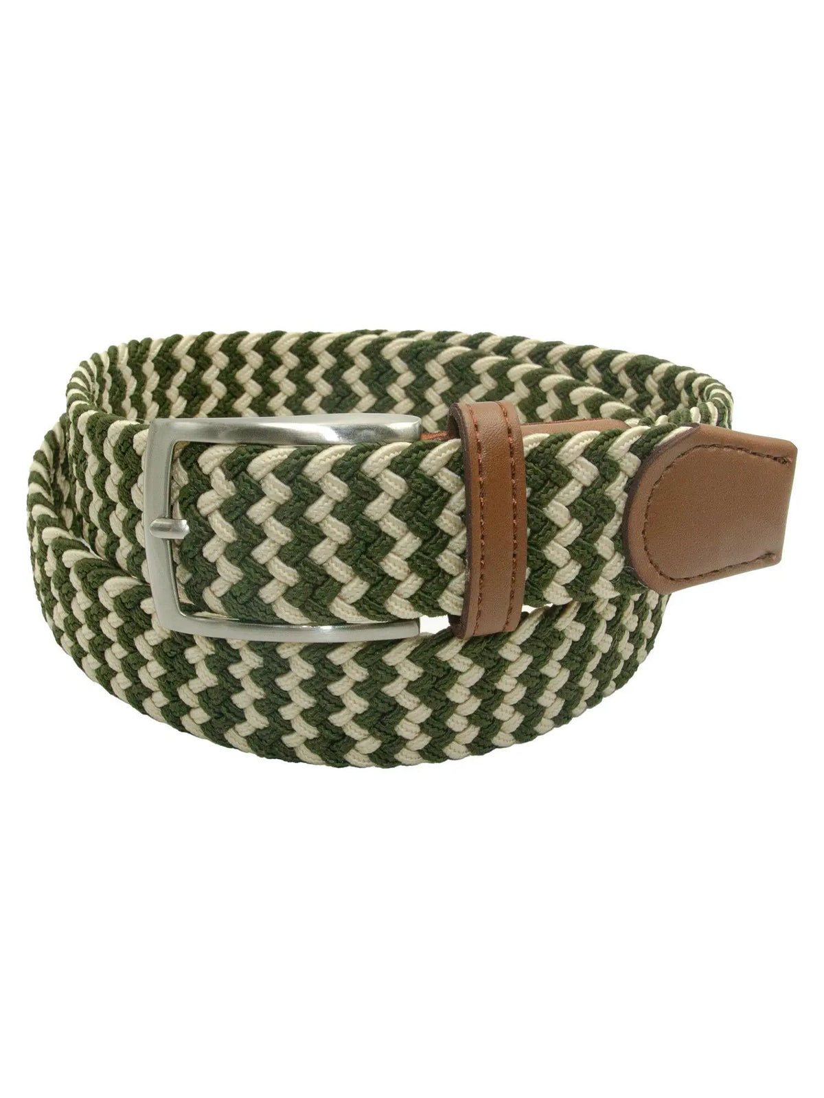 Elastisk Belte Mønstret - Grønn/Hvit Santi