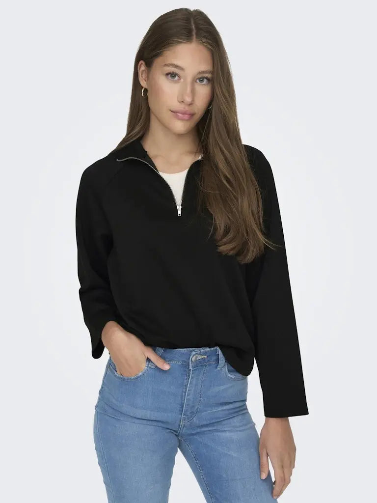 Eldora Half Zip Sweat Genser - Black JDY