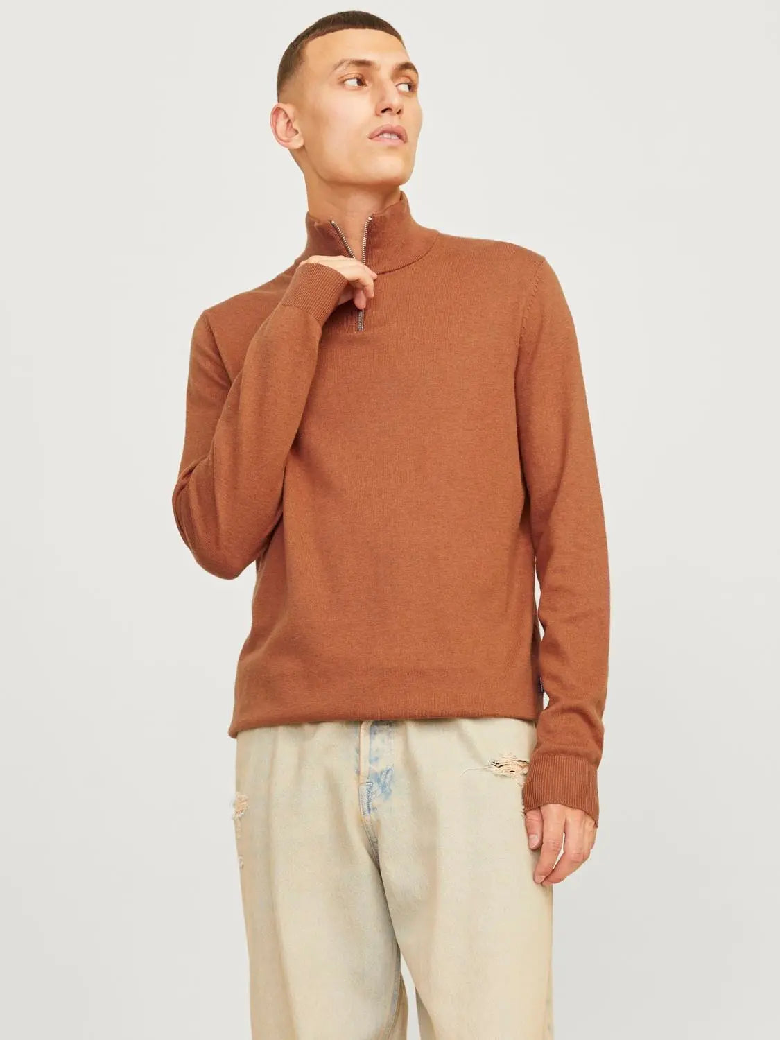 Emil Half Zip Genser - Mocha Bisque Jack&Jones