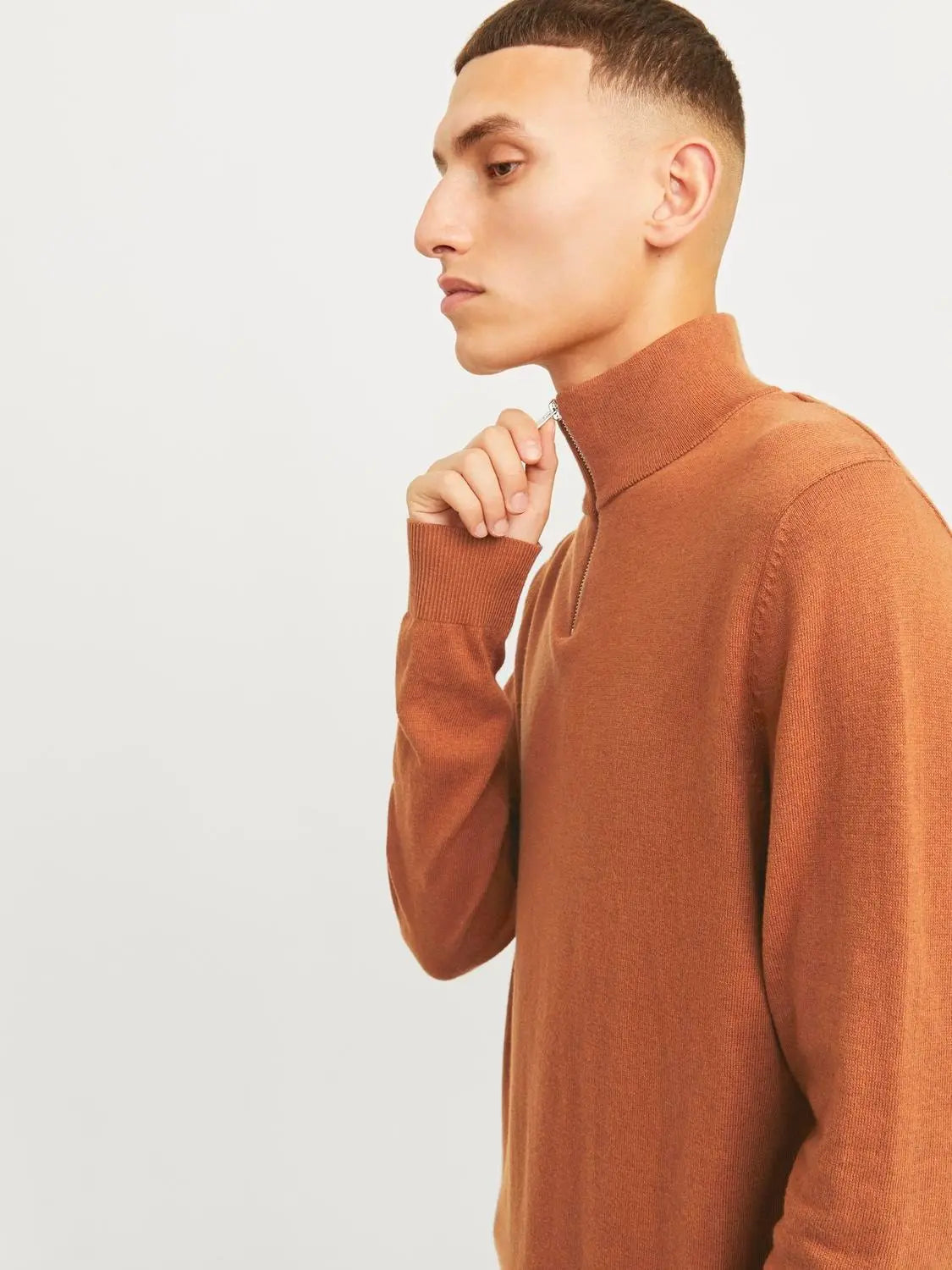 Emil Half Zip Genser - Mocha Bisque Jack&Jones