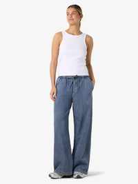 Enza Wide Pants - Medium Blue Denim Noisy May