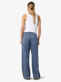 Enza Wide Pants - Medium Blue Denim Noisy May
