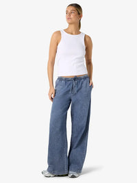 Enza Wide Pants - Medium Blue Denim Noisy May