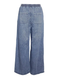 Enza Wide Pants - Medium Blue Denim Noisy May