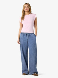 Enza Wide Pants - Medium Blue Denim Noisy May