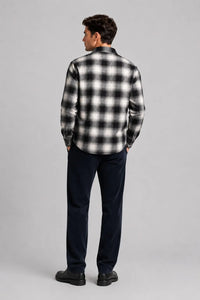 Eske Flanellskjorte Check - Ecru/Dark Navy Clean Cut Copenhagen