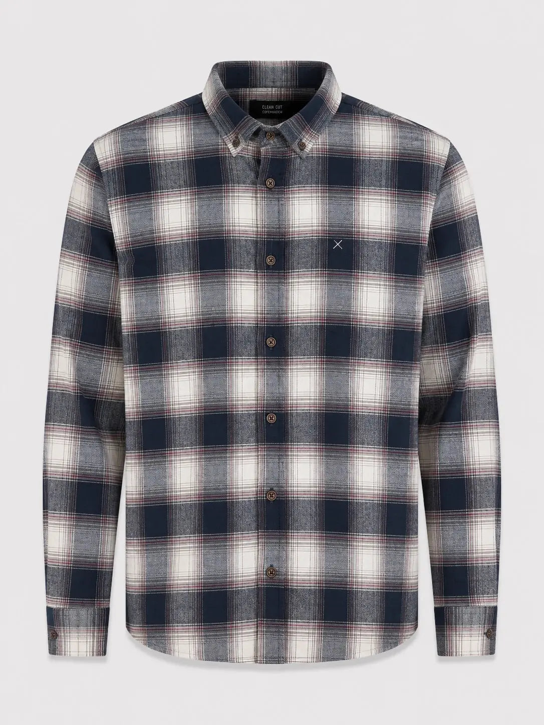 Eske Flanellskjorte Check - Ecru/Dark Navy Clean Cut Copenhagen