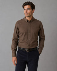 Eske Flanellskjorte - Dark Brown Clean Cut Copenhagen