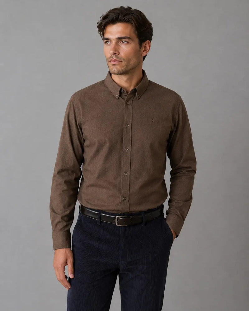Eske Flanellskjorte - Dark Brown Clean Cut Copenhagen