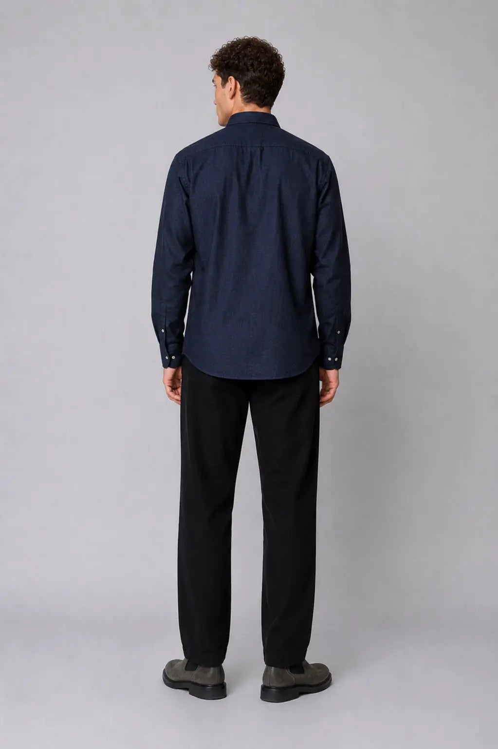 Eske Flanellskjorte - Navy Melange Clean Cut Copenhagen