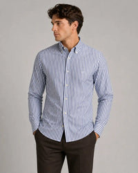 Eske Oxford Skjorte Stripe - Light Blue Clean Cut Copenhagen